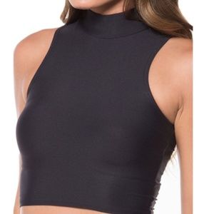 Matte High Neck Crop | Blackmilk Clothing